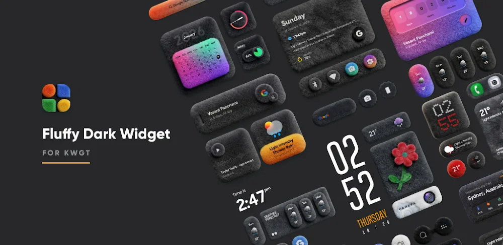Fluffy Dark Widget screenshot 1