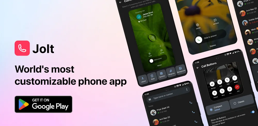 Jolt :Call Background & Screen screenshot 1