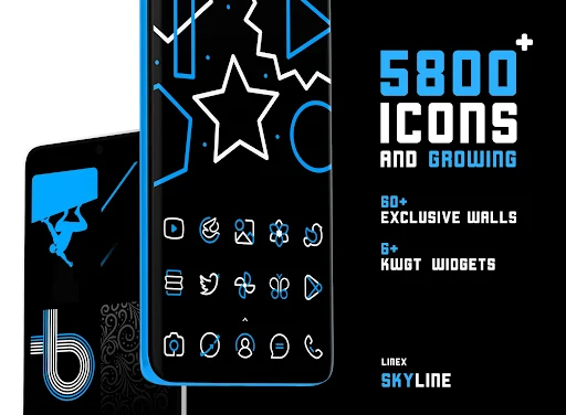 SkyLine Icon Pack: LineX Blue screenshot 1