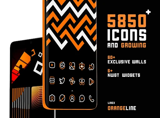 OrangeLine IconPack : LineX screenshot 1