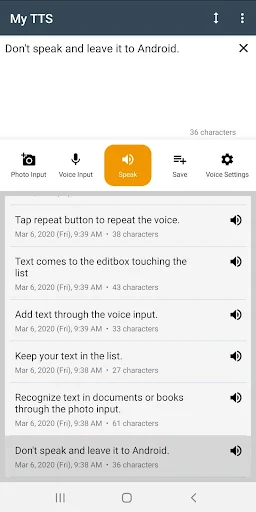My TTS: Text-to-Speech screenshot 1