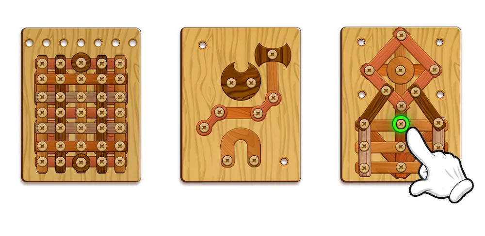 Wood Nuts & Bolts Puzzle screenshot 1