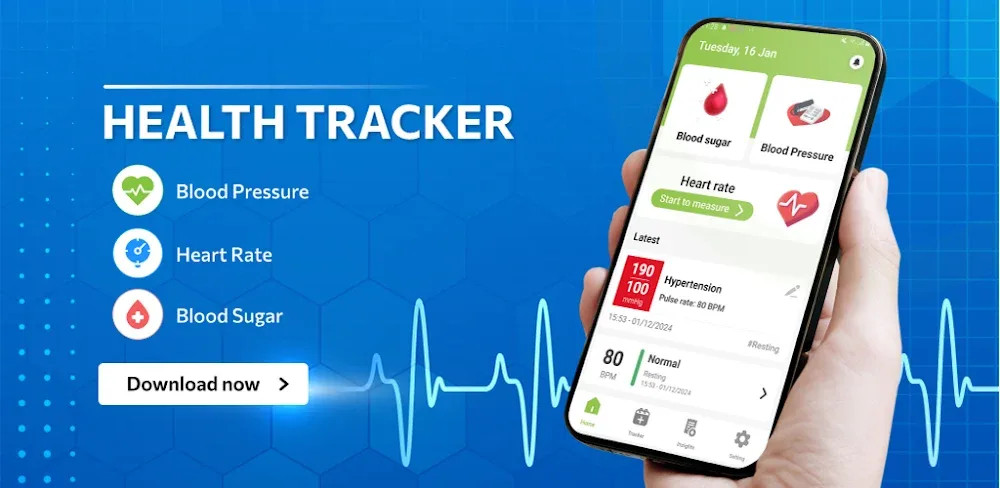 Health Tracker (Blood pressure – Blood Sugar) screenshot 1