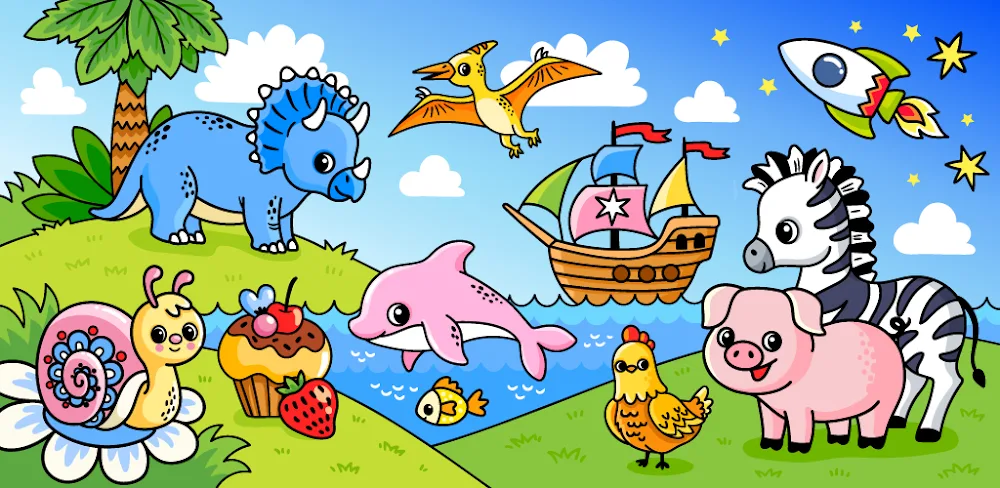 Easy coloring book for kids (Toddler Coloring) screenshot 1