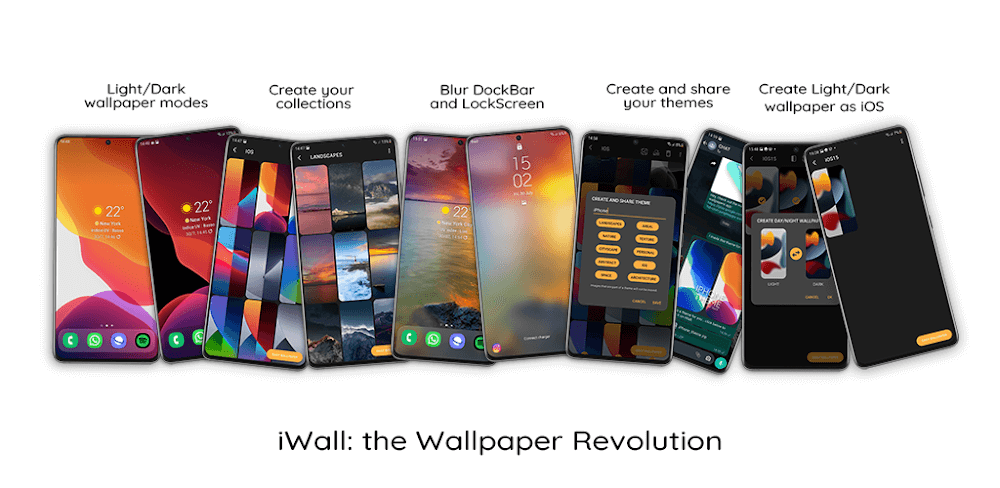iWALL: iOS Blur Dock Bar screenshot 1