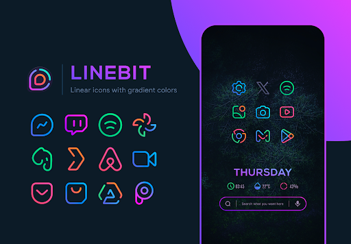 Linebit – Icon Pack screenshot 1