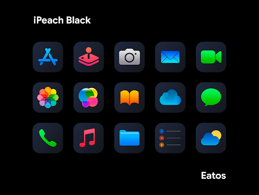 iPeach Black – Icon Pack screenshot 1