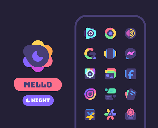 Mello Night Icon Pack MOD screenshot 1