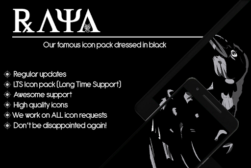 Raya Black Icon Pack MOD screenshot 1