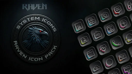 Raven Dark Icon Pack MOD screenshot 1