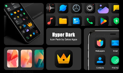 HyperDark – Icon Pack screenshot 1