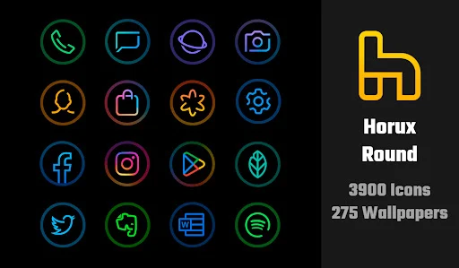 Horux – Icon Pack (Round) screenshot 1