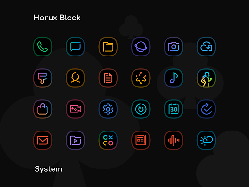 Horux Black – Icon Pack screenshot 1