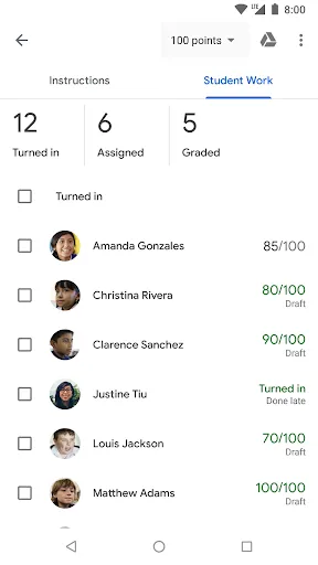 Google Classroom screenshot 1