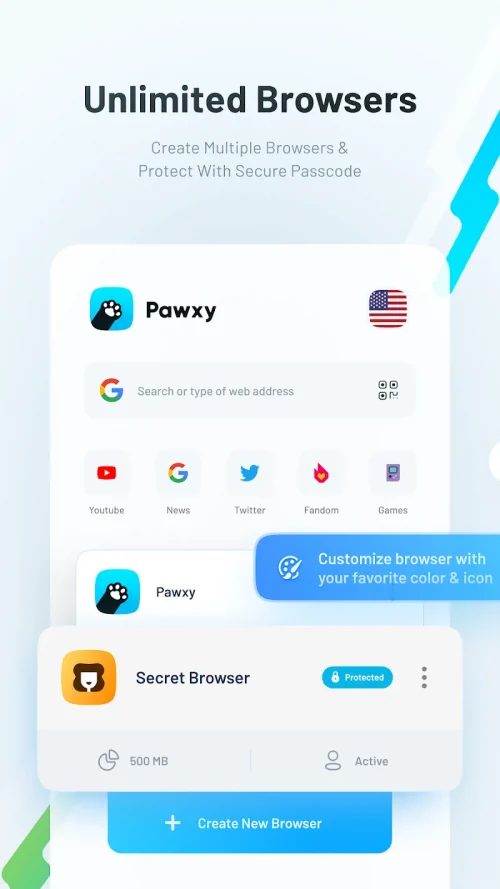 Pawxy – Fast VPN & Web Browser screenshot 2