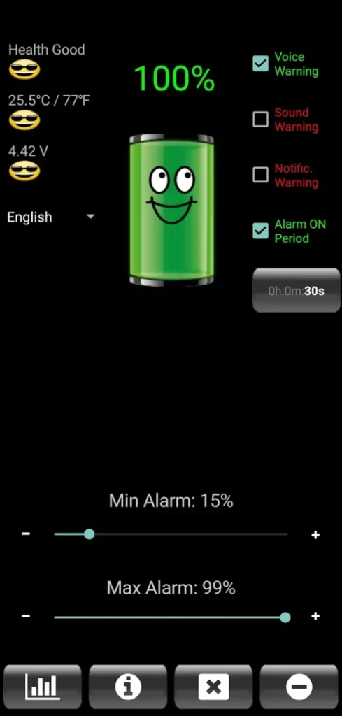 Battery Alarm PRO screenshot 2