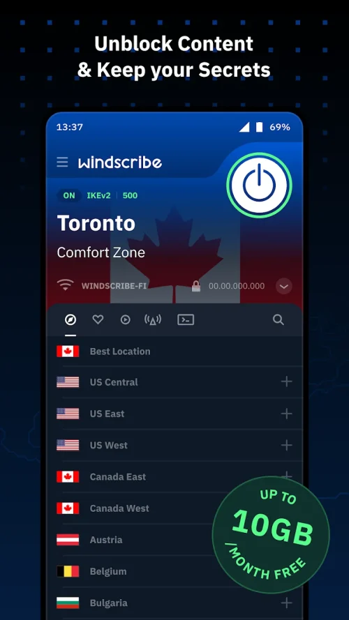Windscribe VPN screenshot 2