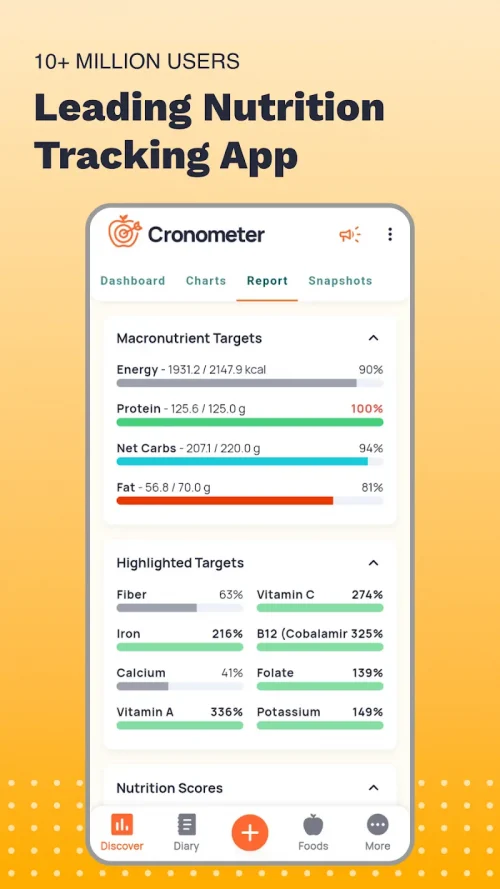 Cronometer screenshot 2