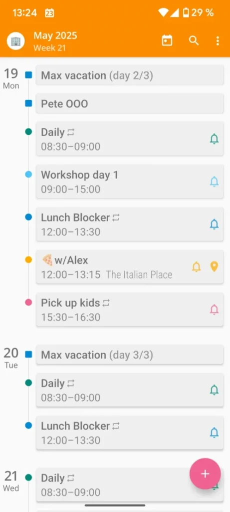 aCalendar+ Calendar & Tasks screenshot 2