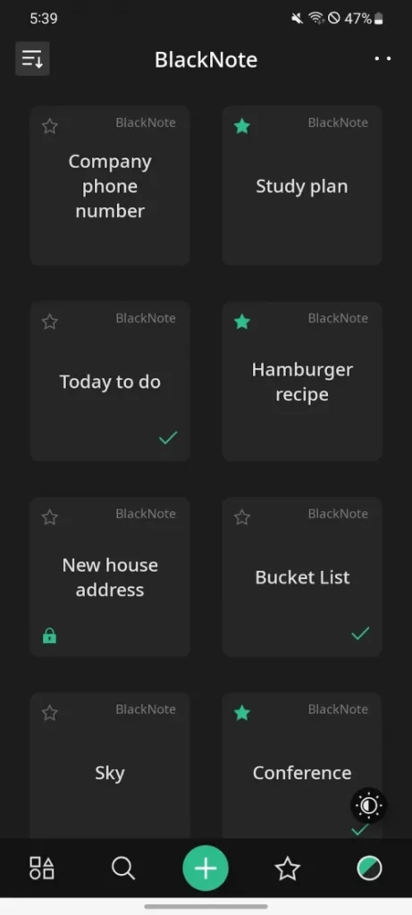 BlackNote: Dark Notes, Notepad screenshot 2