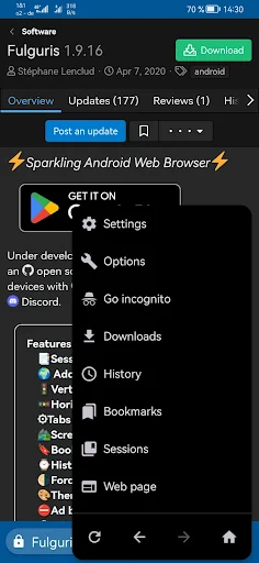 Fulguris Web Browser MOD screenshot 2