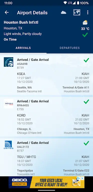 FlightAware screenshot 2