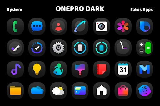 OnePro Dark – Icon Pack screenshot 2
