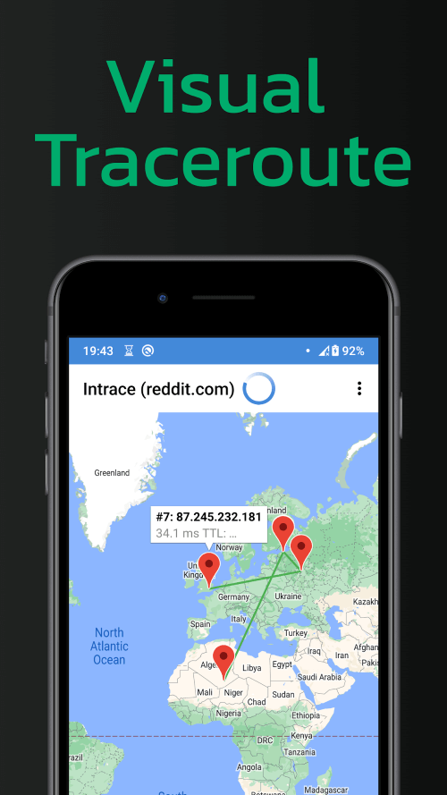 Intrace: Visual Traceroute screenshot 2