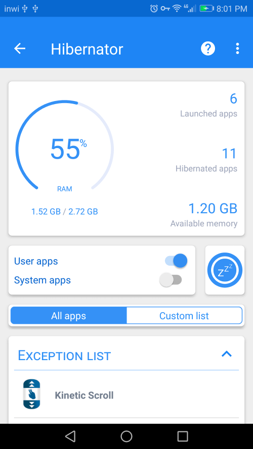 Hibernator : Hibernate Apps screenshot 2