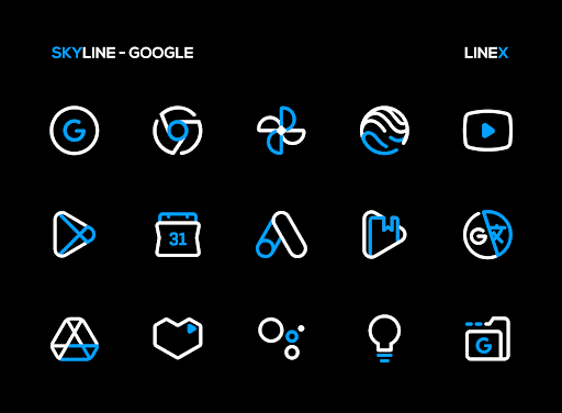 SkyLine Icon Pack: LineX Blue screenshot 3