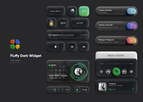 Fluffy Dark Widget screenshot 3