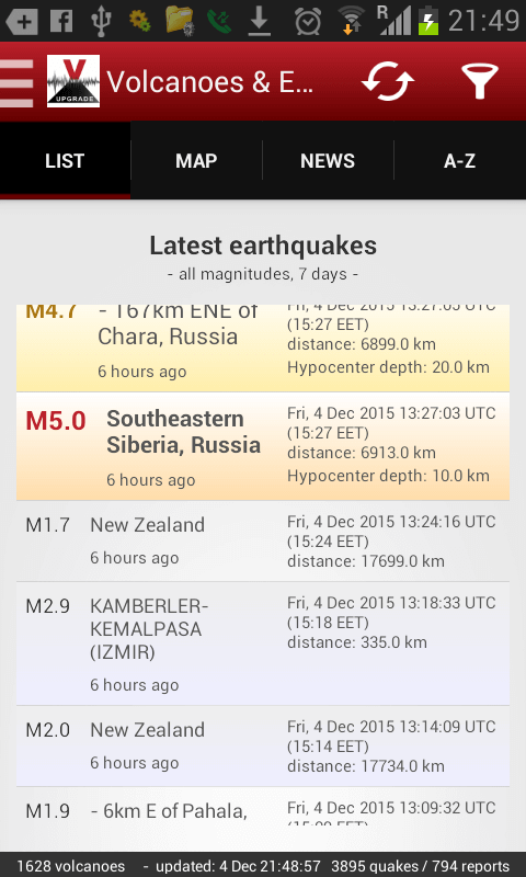 Volcanoes & Earthquakes screenshot 3