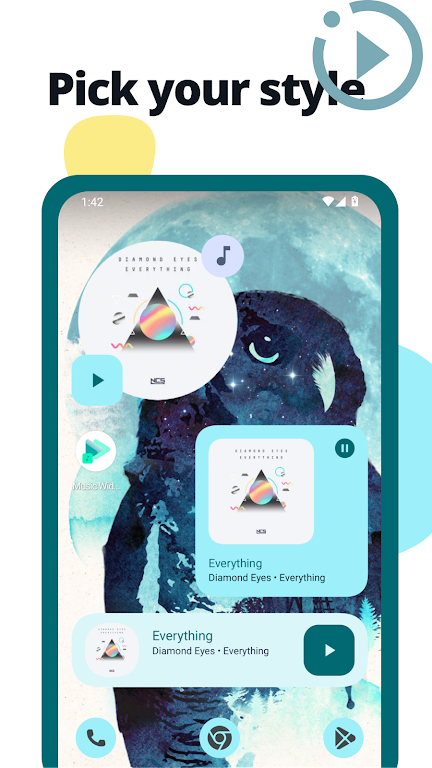 Music Widget Android 12 screenshot 3