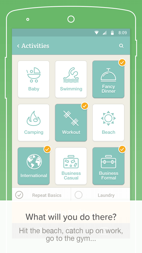 PackPoint travel packing list screenshot 3