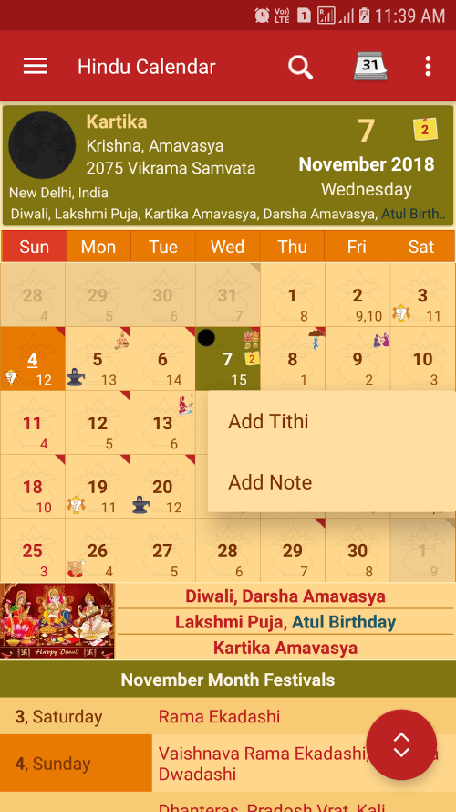 Hindu Calendar – Drik Panchang screenshot 3