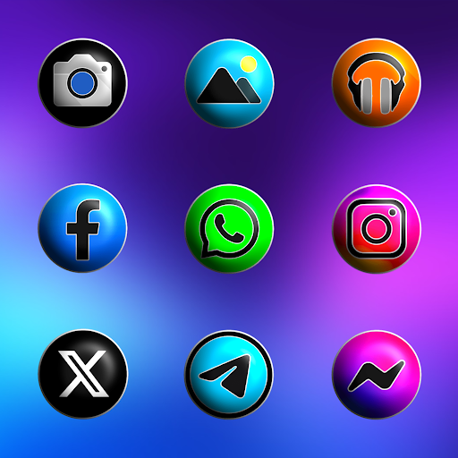 Pixly Fluo 3D – Icon Pack screenshot 3