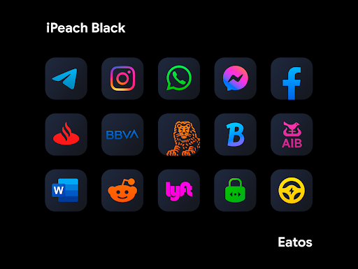 iPeach Black – Icon Pack screenshot 3