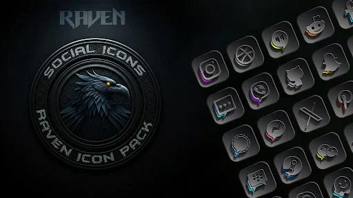 Raven Dark Icon Pack MOD screenshot 3