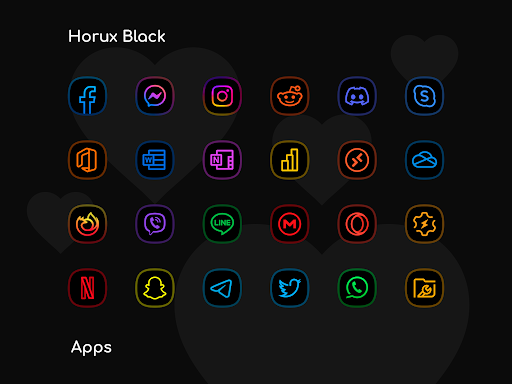 Horux Black – Icon Pack screenshot 3