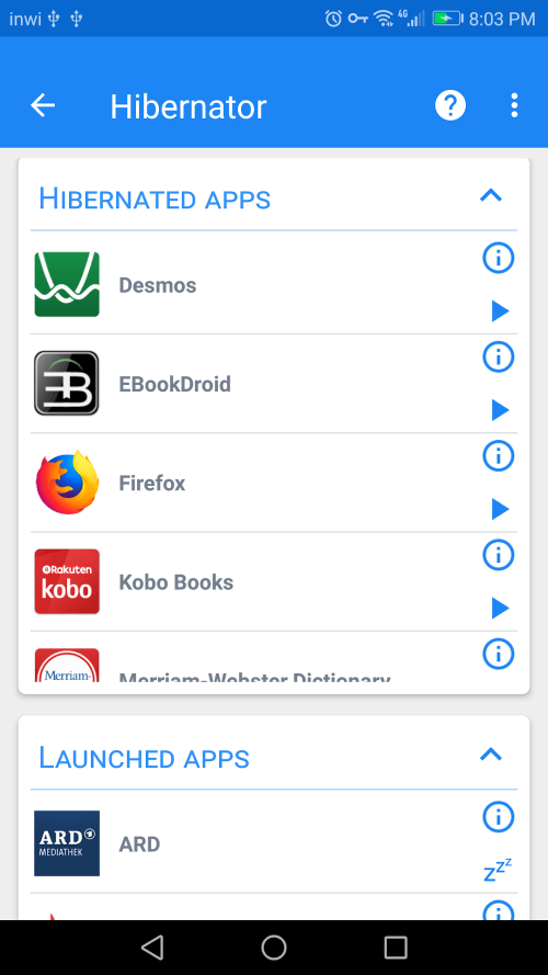 Hibernator : Hibernate Apps screenshot 3