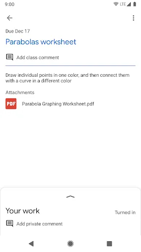 Google Classroom screenshot 3