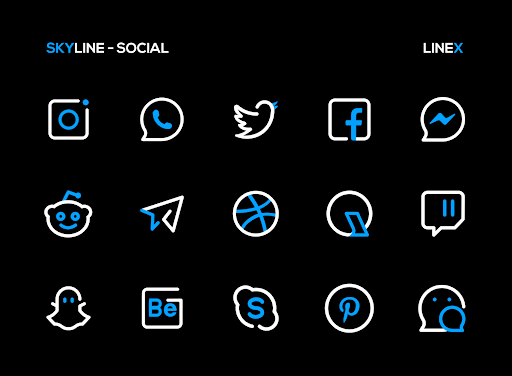 SkyLine Icon Pack: LineX Blue screenshot 4