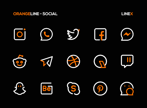 OrangeLine IconPack : LineX screenshot 4