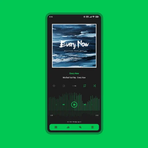 Luminous Black – Poweramp Skin screenshot 4