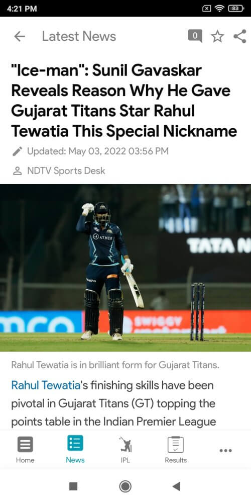 NDTV Cricket screenshot 4