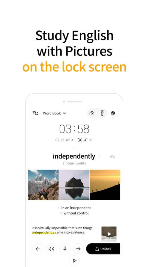 Lockscreen English Dictionary screenshot 4