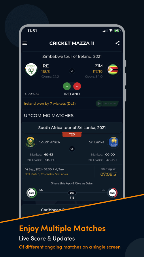Cricket Mazza 11 Live Line screenshot 4