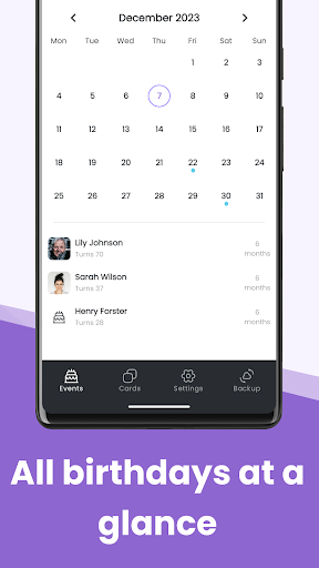 Birthday Calendar & Reminder screenshot 4