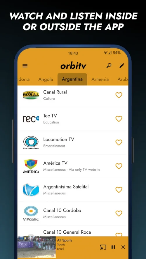 Orbitv: World TV Channels screenshot 4