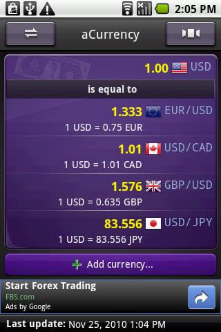 aCurrency (exchange rate) screenshot 4